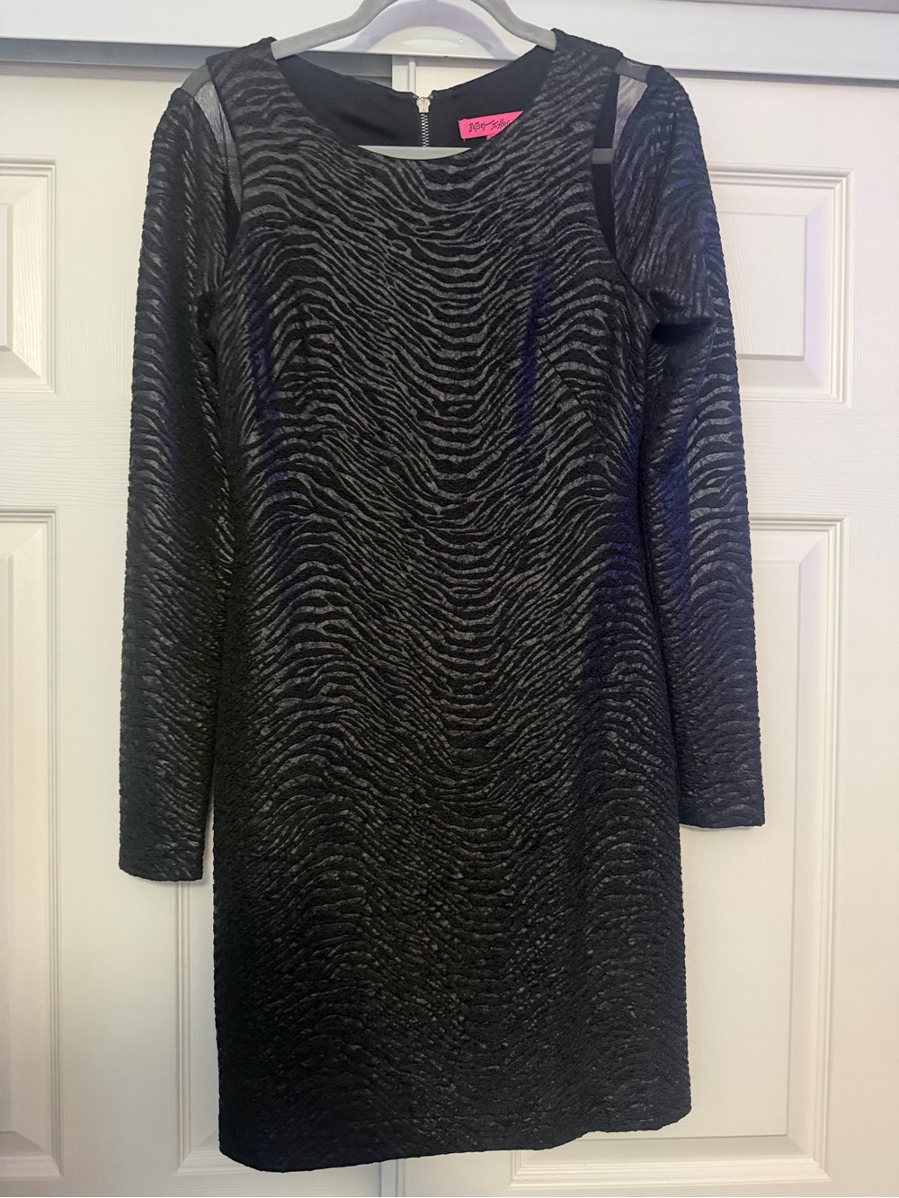 Long-sleeve black cocktail/sheath dress 6